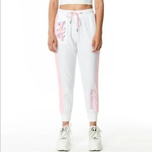 LF pink and white joggers